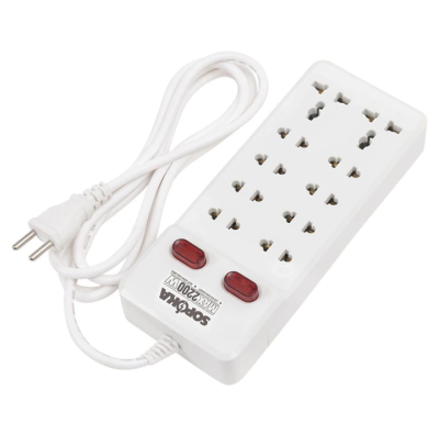 Ổ Cắm SOPOKA 10Y-0 10 Cổng, 2200W, Lõi Sứ, Chống Cháy