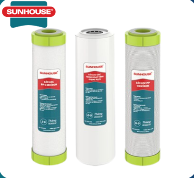 Bộ 3 Lõi Lọc Nước 123 Đúc Nối Nhanh Sunhouse