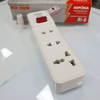 Ổ cắm 3 lỗ 2200W Sopoka 3M-0 không dây, có công tắc