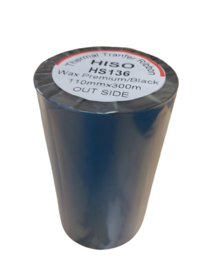 Mực in mã vạch / Ruy băng mực HISO HS136 Wax premium /Black 110mm X 300mm