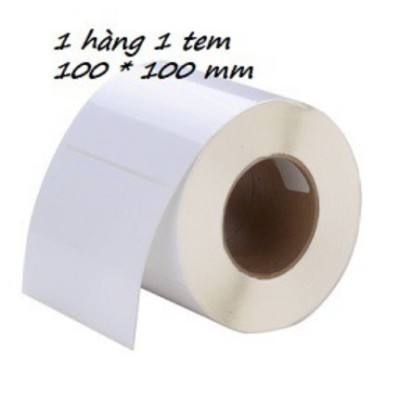 Giấy in mã vạch thường 100x100 cuộn 50m 1tem/ hàng