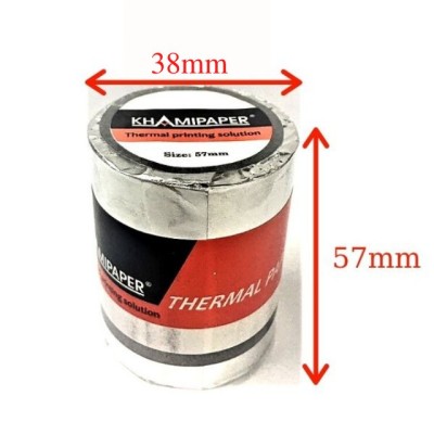 Giấy in hóa đơn nhiệt Khami Paper K57 Phi 38 bọc bạc
