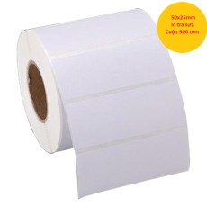 Decal nhiệt 50x25mm , 1 tem/hàng, cuộn 900tem