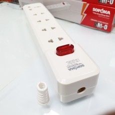Ổ cắm điện 5 lỗ 2200W 5M-0 SOPOKA KHÔNG DÂY, lõi sứ, có công tắc