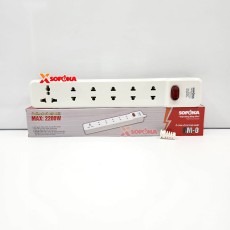 Ổ cắm điện 6 lỗ SOPOKA 2200W 6M-0 KHÔNG KÈM DÂY, lõi sứ có công tắc