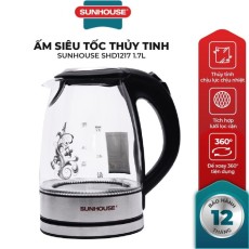 Ấm siêu tốc thủy tinh 1.7 L SUNHOUSE SHD1217