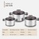 Bộ Nồi 3 Món Titanium Cao Cấp Lock&King LK3338 Size 18, 20, 24 cm