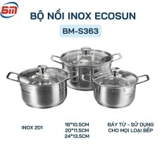 Bộ nồi inox Ecosun BM-S363