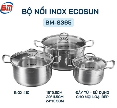 Bộ nồi inox Ecosun BM-S365