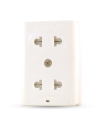 Ổ cắm 2 ổ Sopoka E12N - có màng che an toàn, chịu nhiệt và chống cháy