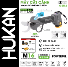 Máy Cắt Cành Sử Dụng Pin 16.8V Hukan (GEN2) M16-G2-KCC3130