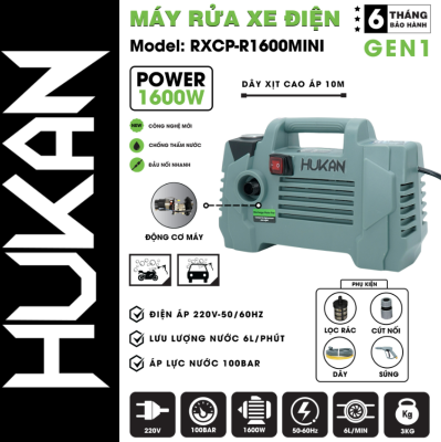Máy Rửa Xe Dùng Điện 220V Hukan RXCP-R1600MINI