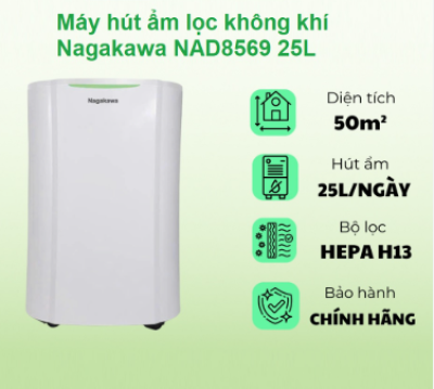Máy hút ẩm lọc không khí 25L Nagakawa NAD8569