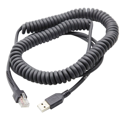 Dây cáp Zebra CBA-U21-S07ZBR xoăn lò xo 5m - Cáp USB cho máy Symbol Zebra Motorola LS2208, DS2208, DS4308, DS9208, DS9308 ...