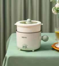 Nồi Lẩu Mini Điện Đa Năng Kèm Khay Hấp OZHU