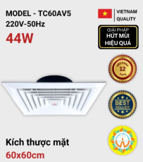 Quạt thông gió âm trần thẳng Tico TC-60AV5