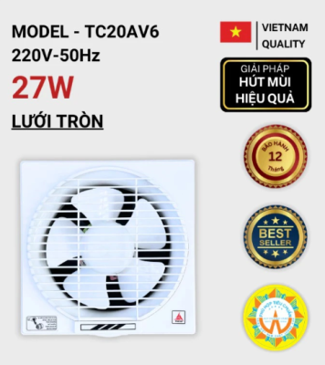 Quạt thông gió gắn tường Tico TC-20AV6