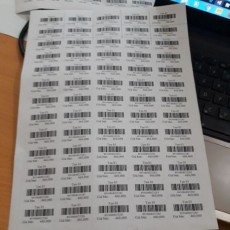 Decal A4 số 65 tem - cỡ tem 38x21mm