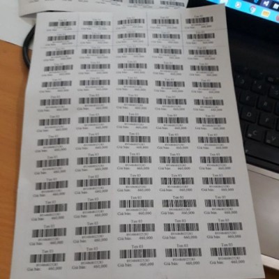 Decal A4 số 65 tem - cỡ tem 38x21mm