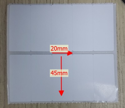 Decal 20x45mm x 300m. Giấy in mã vạch tem nhãn, tem y tế, tem dán ống nghiệm