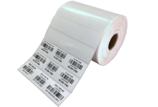 Decal giấy in nhiệt in mã vạch 35x22mm, loại 3 tem/hàng cuộn 50m