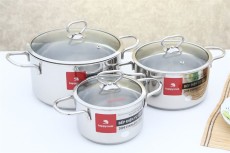 Bộ nồi inox 3 đáy Happy Cook Delux HC06DLG