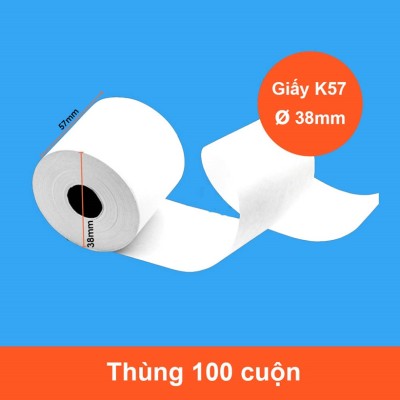 Giấy in nhiệt Antech K57 Phi 38mm. Chuyên dùng cho máy POS thanh toán tiền, máy in hóa đơn loại nhỏ