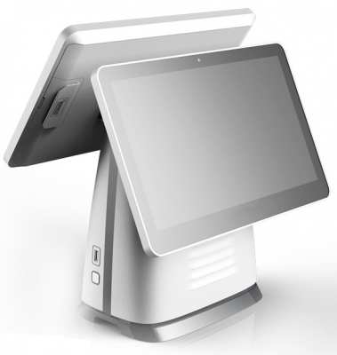 Máy POS bán hàng tính tiền Hiso HS-9030D (core i3 Gen 8, 2 màn hình 15.6, RAM 16GB, Windows 10/11)