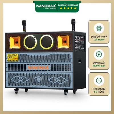Loa Kéo Bình & Điện Nanomax Pro-803N Bass Đôi 40cm 1600w