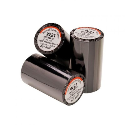 Ribbon mực in tem nhãn WAX NW21 - Cuộn mực in mã vạch, giấy than in mã vạch chuyển nhiệt 110mm x 300m Premium DV121/NW21