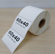 Giấy in mã vạch thường 60x40 cuộn 50m 1tem/ hàng