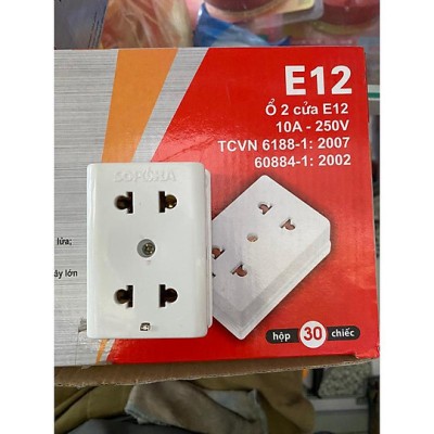 Ổ cắm 2 cửa E12