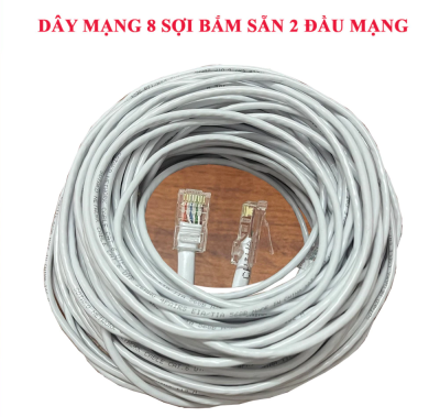 Dây mạng Cat 6 đồng nguyền chất, 8 sợi, bấm sẵn 2 đầu chuẩn B (10m)