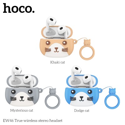 Tai Nghe Âm Thanh Nổi Bluetooth V5.3 Hoco EW46 + Kèm ốp Case Cat