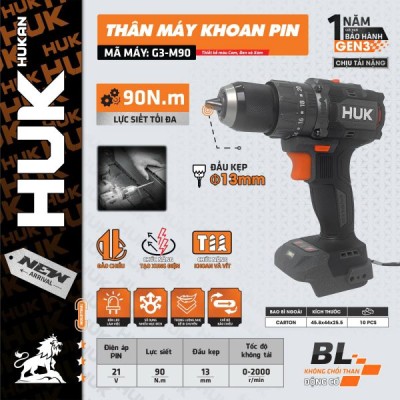 THÂN MÁY KHOAN PIN 21V 13MM (GEN 3) G3-M90 HUKAN