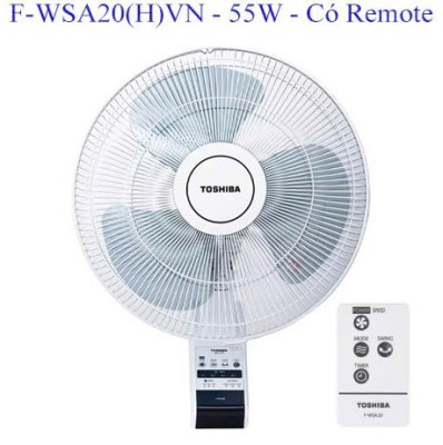 Quạt treo tường Toshiba 3 cánh F-WSA20(H) 55W - Có Điều Khiển